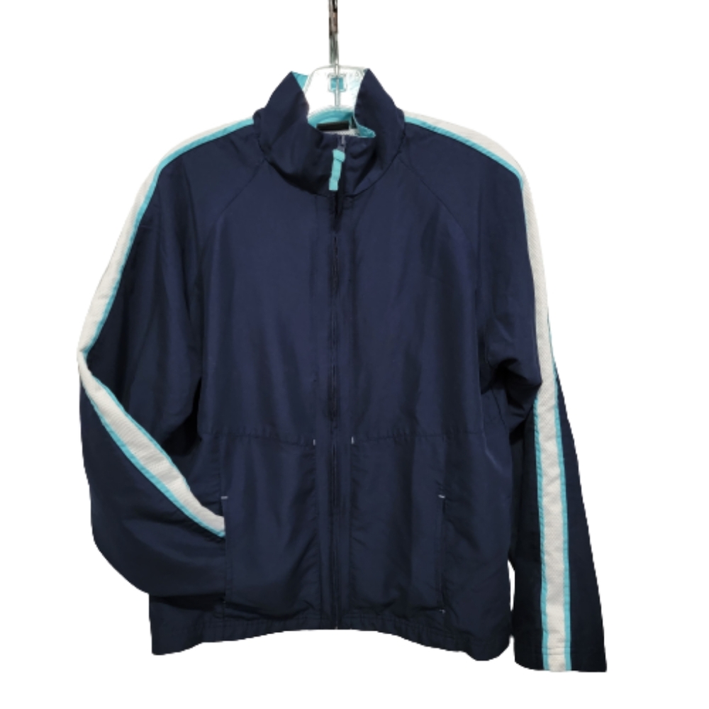 Tek Gear Windbreaker/jacket, Zip-up, Navy Blue, Size Medium